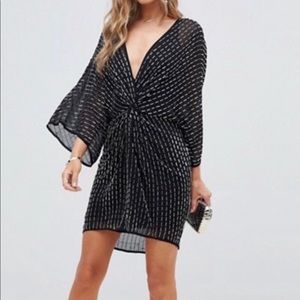 ASOS Black Mini Kimono Dress